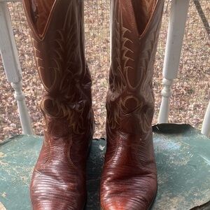 Fabulous Pair of Nacona Exotic Lizard and Leather Boots